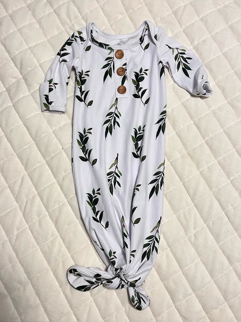 Caden Lane Greenery print knot gown Size 0-3 months